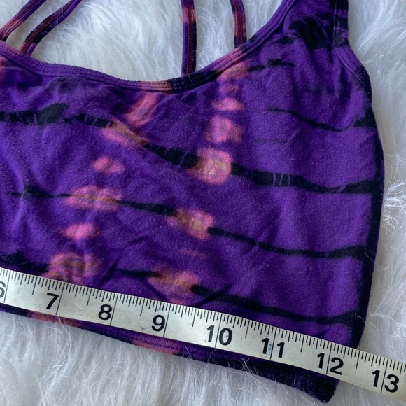 Tela Designs Bralette Sz M (Fits up to XL) Tie Dye Purple Hand Dyed Festival - Picture 7 of 8